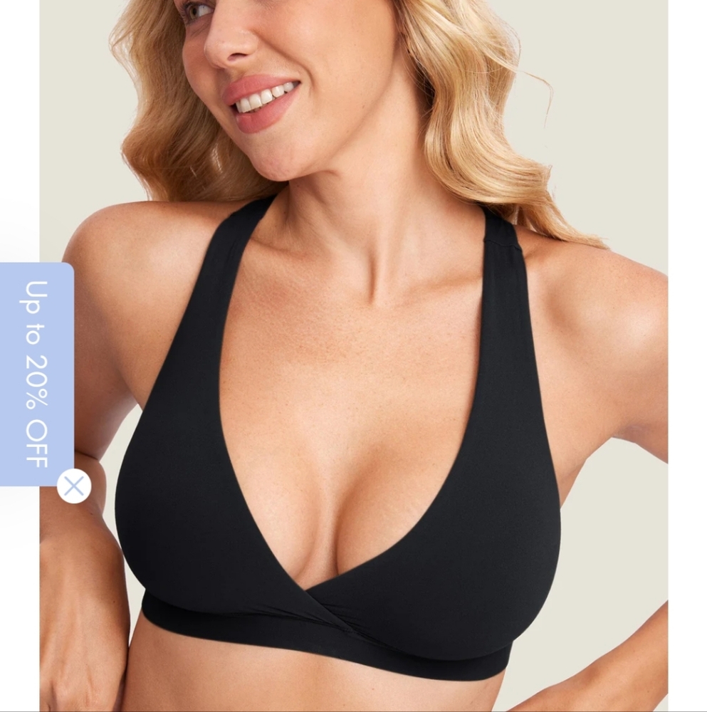 Momanda nursing bra racer back sleep bra black